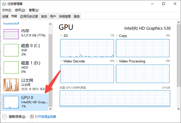 使用任務(wù)管理器查看