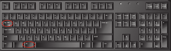 利用快捷鍵“Alt + Tab”在窗口間快速切換